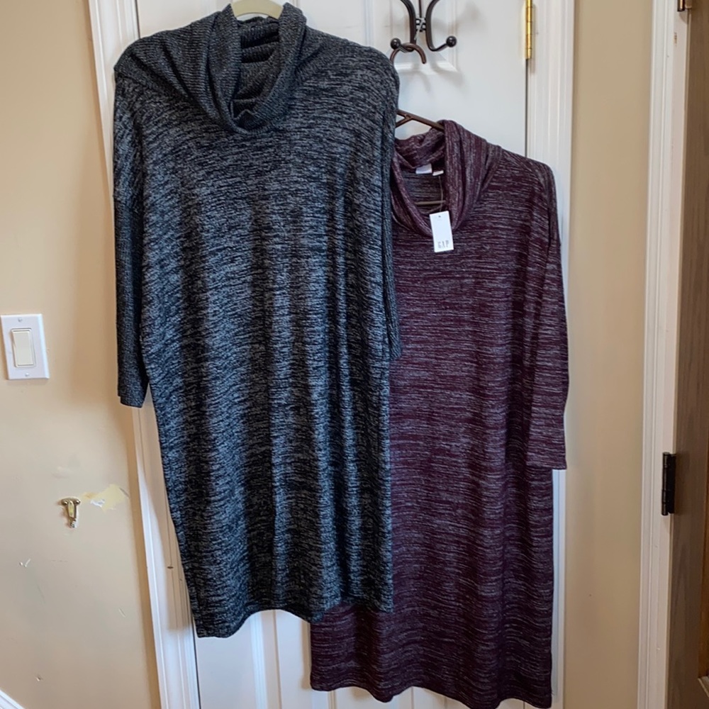 2 GAP cowl neck knit dresses size Medium